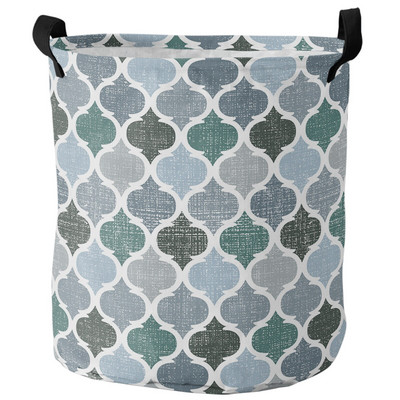Geometrijska žuto siva vintage marokanska košara za prljavo rublje Sklopiva košara za kućni organizator Odjeća Košara za pohranu dječjih igračaka