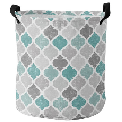 Geometrijska žuto siva vintage marokanska košara za prljavo rublje Sklopiva košara za kućni organizator Odjeća Košara za pohranu dječjih igračaka