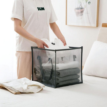 Сгъваеми кошници за съхранение на дрехи Мрежесто пране на мръсни дрехи Кошница за пране Преносим органайзер за разни вещи Контейнер за играчки
