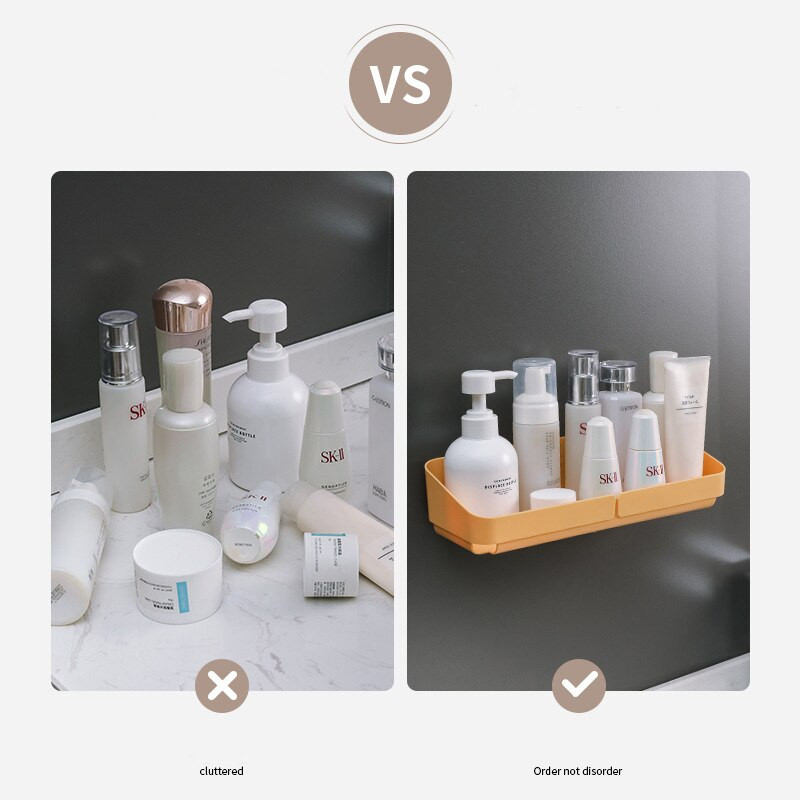 Raft de depozitare Raft Organizator de condimente de perete pentru cosmetice Baie fără găurire Bucătărie Comoditate Accesoriu de duș