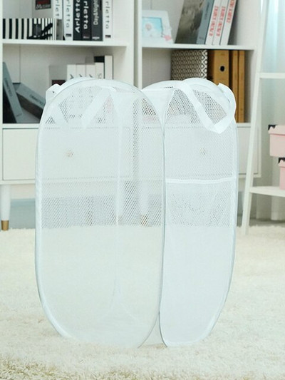 Coș de rufe pliabil, de capacitate mare, găleată de depozitare a jucăriilor, geantă de depozitare a resturilor din plasă verticală de uz casnic, organizator de dormitor pentru baie