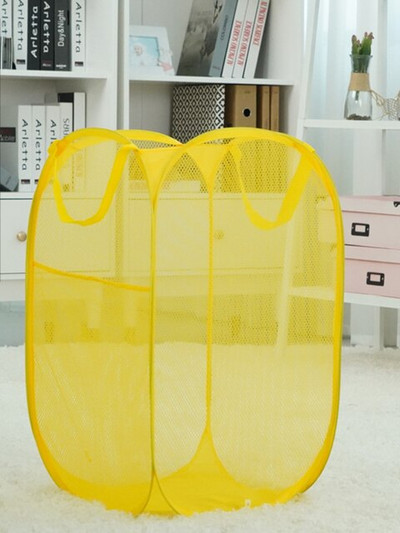 Coș de rufe pliabil, de capacitate mare, găleată de depozitare a jucăriilor, geantă de depozitare a resturilor din plasă verticală de uz casnic, organizator de dormitor pentru baie