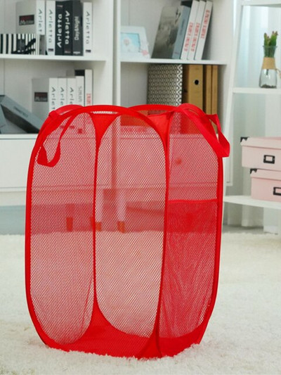 Coș de rufe pliabil, de capacitate mare, găleată de depozitare a jucăriilor, geantă de depozitare a resturilor din plasă verticală de uz casnic, organizator de dormitor pentru baie