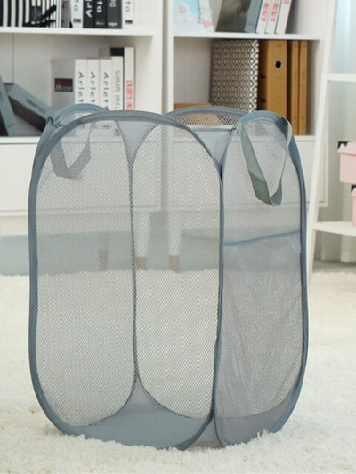 Coș de rufe pliabil, de capacitate mare, găleată de depozitare a jucăriilor, geantă de depozitare a resturilor din plasă verticală de uz casnic, organizator de dormitor pentru baie