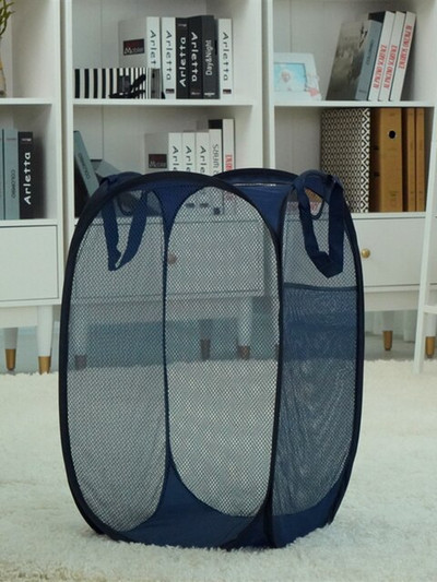 Coș de rufe pliabil, de capacitate mare, găleată de depozitare a jucăriilor, geantă de depozitare a resturilor din plasă verticală de uz casnic, organizator de dormitor pentru baie