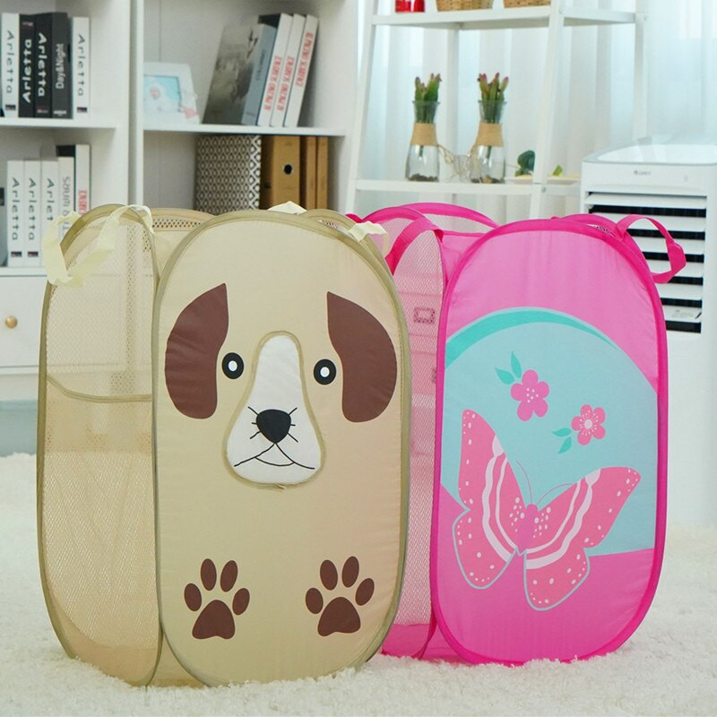 Coș de rufe pliabil, de capacitate mare, găleată de depozitare a jucăriilor, geantă de depozitare a resturilor din plasă verticală de uz casnic, organizator de dormitor pentru baie