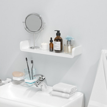Νέα επιτοίχια ράφι αποθήκευσης μπάνιου Ράφι Λευκό Make Up Organizer Μεγάλης χωρητικότητας για Αξεσουάρ οικιακού μπάνιου κουζίνας