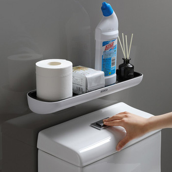 Монтиран на стена рафт за баня тоалетна поставка за съхранение за кухня органайзер за баня домакински аксесоари за баня без бормашина