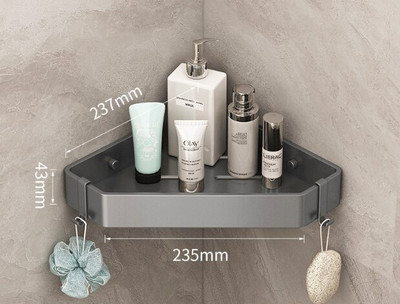 Vonios lentynos Pistoletas Pilka trikampė lentyna Dušo laikymo lentynos laikiklis Sieninis tualeto tvarkytuvas Vonios kambario virtuvės priedai