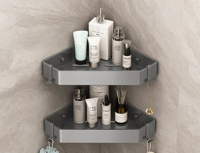 Vonios lentynos Pistoletas Pilka trikampė lentyna Dušo laikymo lentynos laikiklis Sieninis tualeto tvarkytuvas Vonios kambario virtuvės priedai