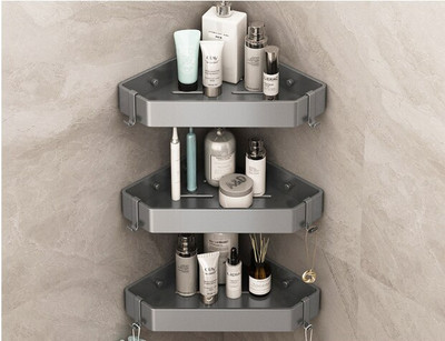Vonios lentynos Pistoletas Pilka trikampė lentyna Dušo laikymo lentynos laikiklis Sieninis tualeto tvarkytuvas Vonios kambario virtuvės priedai
