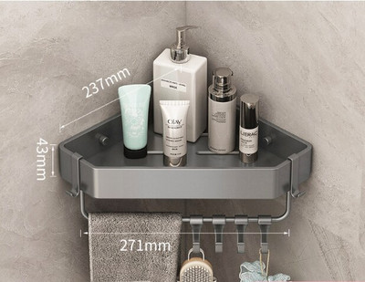 Vonios lentynos Pistoletas Pilka trikampė lentyna Dušo laikymo lentynos laikiklis Sieninis tualeto tvarkytuvas Vonios kambario virtuvės priedai
