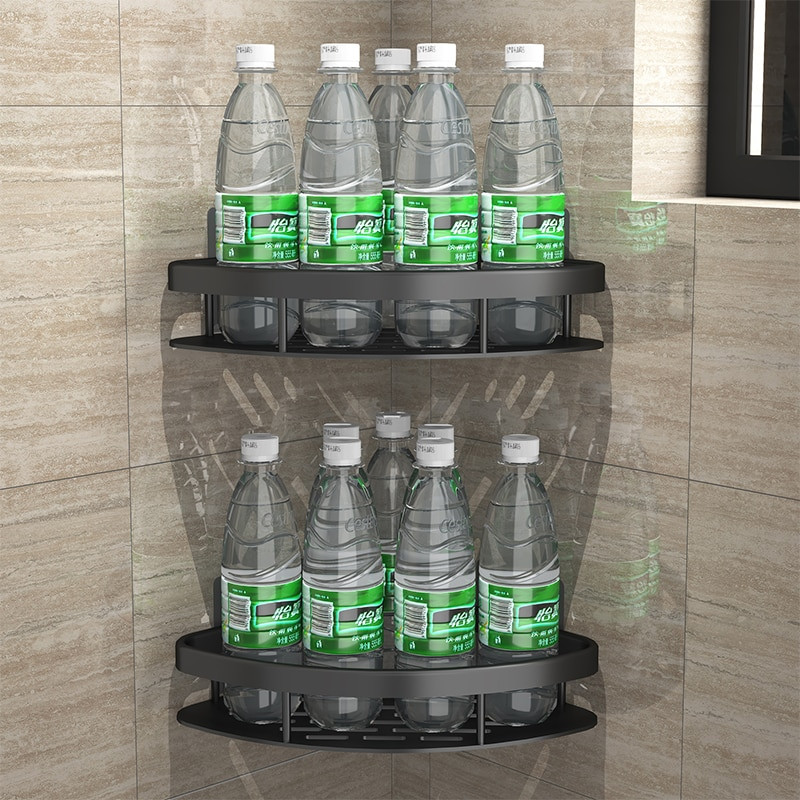 Vannitoa nurgariiul ilma puurimiseta Roostekindel ruum Alumiiniumist dušihoidik Šampoonihoidik Vannitoatarvikud