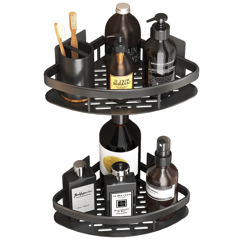 Vannitoa nurgariiul ilma puurimiseta Roostekindel ruum Alumiiniumist dušihoidik Šampoonihoidik Vannitoatarvikud