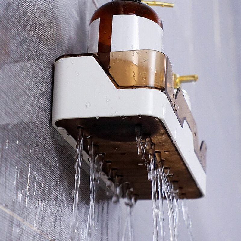 Fürdőszoba polc fúrás nélkül sarok WC sampon tartó zuhanypolcok smink kosár falra szerelhető konyhai tároló rendszerező tartozékok