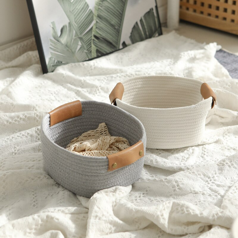 Szőtt tároló kosár pamut kötél játék mosodai tároló kosár kötél tároló láda játéktörülköző takaróhoz gyerekszoba szervezés