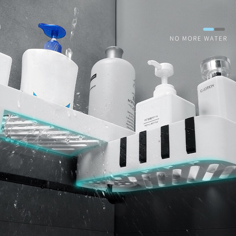 Ventuză din plastic MICCK Suport de depozitare pentru colț de baie Organizator de bucătărie Raft de duș prateleira storage and organizacion