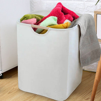 Кош за съхранение на мръсни дрехи с дървена дръжка Кош за пране с голям капацитет Сгъваем кош за пране Аксесоари за баня