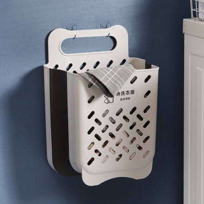 1vnt nešiojamas vonios kambario sulankstomas nešvarių drabužių laikymo krepšelis Buitinis pakabinamas prie sienos Be punchų skalbinių krepšelis sudėti rūbų kibiras
