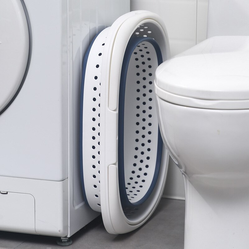 Coș de rufe pliabil nordic din plastic Mâner pentru baie pentru agățat pe perete Coș de depozitare Găleată mare de depozitare Cutie de depozitare pentru organizator murdar