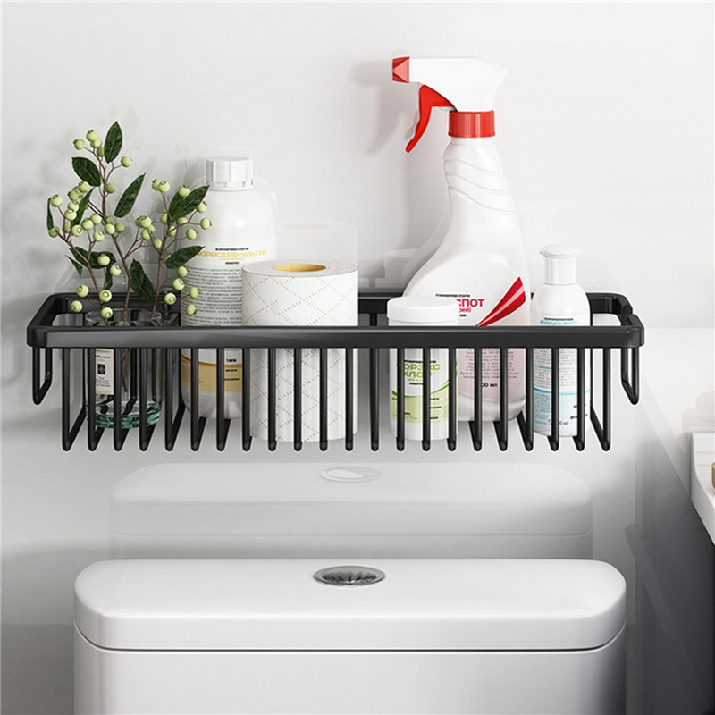 Fürdőszoba polc falra szerelhető sampon állvány lefolyó polc smink szervező polc vízálló WC tároló állvány fürdőszobai kiegészítők