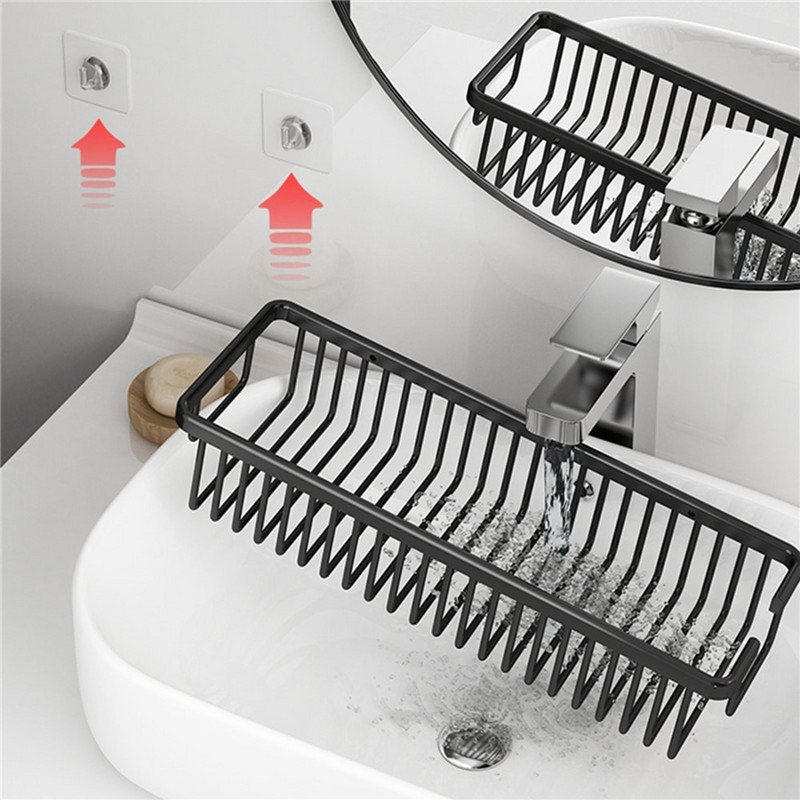 Fürdőszoba polc falra szerelhető sampon állvány lefolyó polc smink szervező polc vízálló WC tároló állvány fürdőszobai kiegészítők