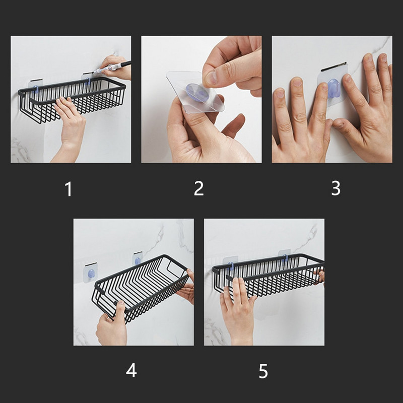 Fürdőszoba polc falra szerelhető sampon állvány lefolyó polc smink szervező polc vízálló WC tároló állvány fürdőszobai kiegészítők