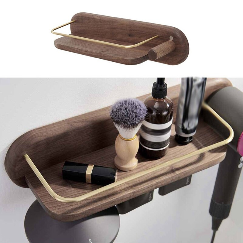 Za Dyson stalak za puhanje Kućni dekor Kupaonica Stalak za pohranu Mlaznice Držač za sušilo za kosu Drvo od orahovog drveta Organizator Zidni nosač