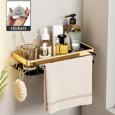 Luxus ütésmentes fürdőszobai tároló polcok zuhanytartók WC-akasztható kosártartó konyhai rendszerező fürdőszobai kiegészítők készlet