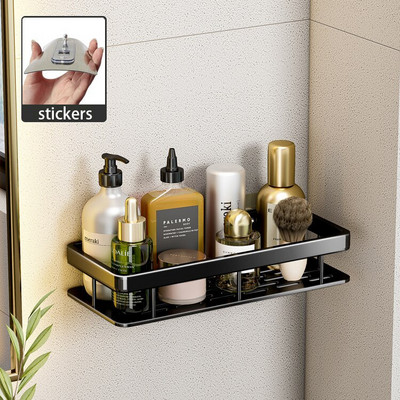 Luxus ütésmentes fürdőszobai tároló polcok zuhanytartók WC-akasztható kosártartó konyhai rendszerező fürdőszobai kiegészítők készlet