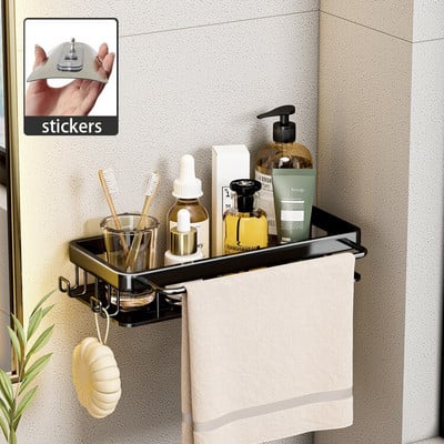 Luxus ütésmentes fürdőszobai tároló polcok zuhanytartók WC-akasztható kosártartó konyhai rendszerező fürdőszobai kiegészítők készlet