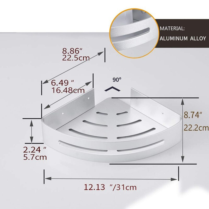 Erdvė Aliuminio Vonios lentyna Dušo lentynos Be gręžimo Sieninis Dušo laikymo lentyna Kampinė lentyna Vonios kambario priedai