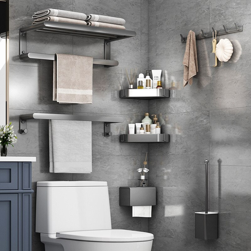 Suport de depozitare pentru baie Suport de depozitare reglabil multifuncțional montat pe perete Suport rezistent la apă Toaletă Baie