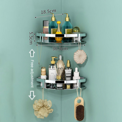 Vonios lentyna be smūgių laikymo lentyna kampinė dušo strypo lentynos prie sienos montuojamas tualeto laikiklis 304 nerūdijančio plieno trikampis stovas