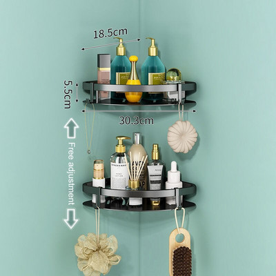 Vonios lentyna be smūgių laikymo lentyna kampinė dušo strypo lentynos prie sienos montuojamas tualeto laikiklis 304 nerūdijančio plieno trikampis stovas