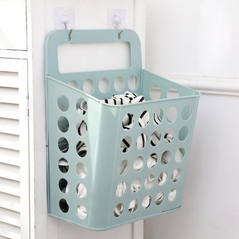 Съхранение в домакинството Спестяване на място Монтирана на стена разни вещи за баня с дръжки Пластмасов кош за пране в хола Сгъваем органайзер