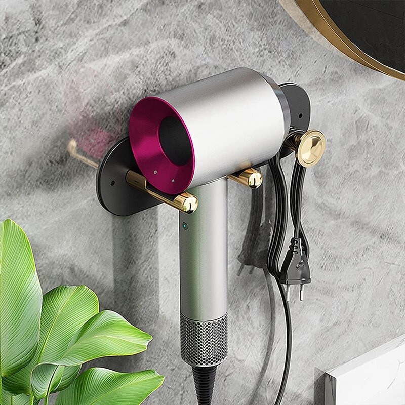 Hajszárító tartó Falra szerelhető, Hajápoló Styling Tool Rendszerező Fürdőszobához és Fodrászathoz Dyson Hajszárítóhoz