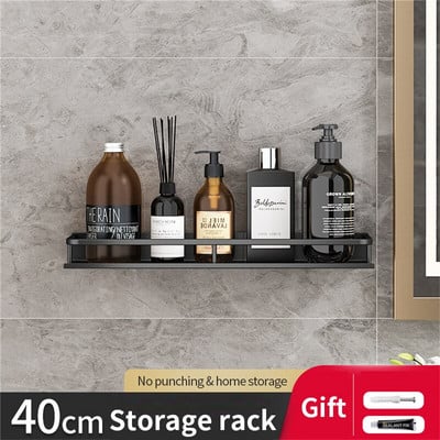 Fürdőszoba falra szerelhető tároló állvány üreges, állítható tárolópolc, vastagított teherhordó vízálló állványos WC-tartozékok