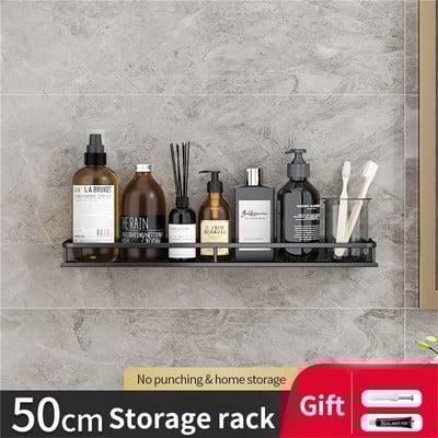 Fürdőszoba falra szerelhető tároló állvány üreges, állítható tárolópolc, vastagított teherhordó vízálló állványos WC-tartozékok