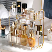 Raft de depozitare cosmetice la modă de lux Baie de birou Raft de machiaj Organizator Ruj Parfum Cutie de depozitare pentru produse de îngrijire a pielii