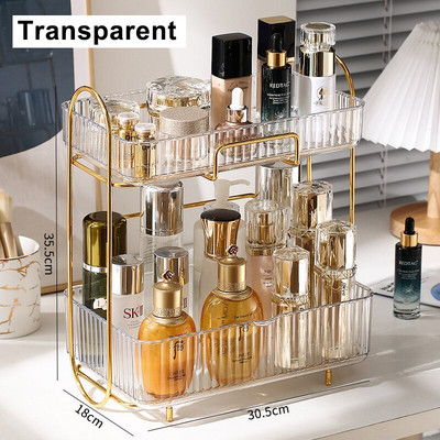 Raft de depozitare cosmetice la modă de lux Baie de birou Raft de machiaj Organizator Ruj Parfum Cutie de depozitare pentru produse de îngrijire a pielii