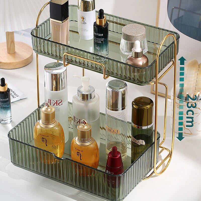 Raft de depozitare cosmetice la modă de lux Baie de birou Raft de machiaj Organizator Ruj Parfum Cutie de depozitare pentru produse de îngrijire a pielii