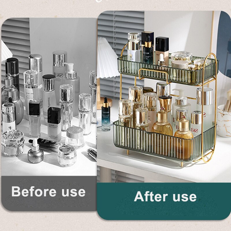 Raft de depozitare cosmetice la modă de lux Baie de birou Raft de machiaj Organizator Ruj Parfum Cutie de depozitare pentru produse de îngrijire a pielii