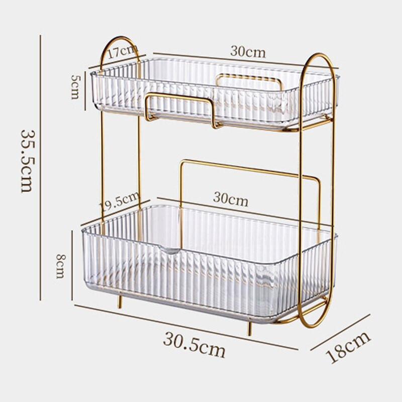 Raft de depozitare cosmetice la modă de lux Baie de birou Raft de machiaj Organizator Ruj Parfum Cutie de depozitare pentru produse de îngrijire a pielii
