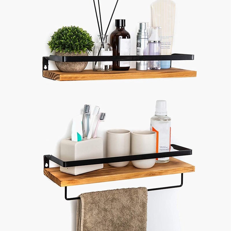 Антични плаващи стенни рафтове Плаващи стенни рафтове Дървени плаващи рафтове-Декоративни складове за кухня, баня и спалня-Bro