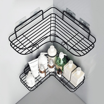 Ράφια οργάνωσης μπάνιου Ράφια Γωνιακό σκελετό Σιδερένιο ντους Caddy Storage ράφι σαμπουάν για αξεσουάρ μπάνιου H&JOY