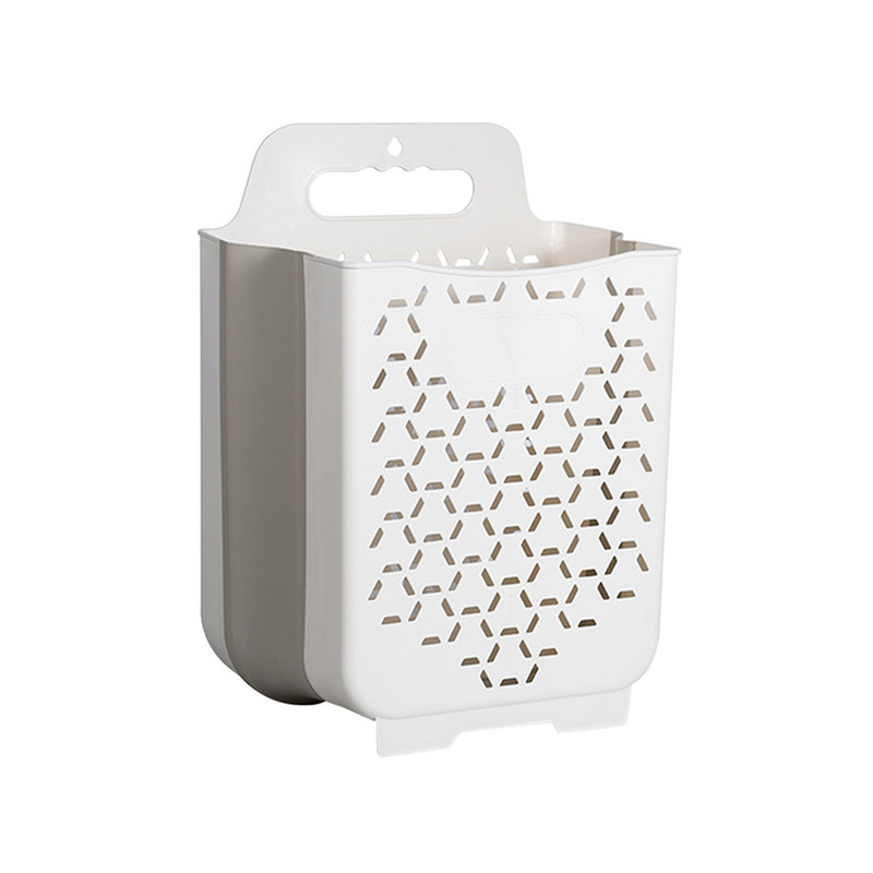 Szervező Nagy teherbírású falra szerelhető többcélú tároló nagy kapacitású függeszthető összecsukható mosókosár a fürdőszobához Lélegző