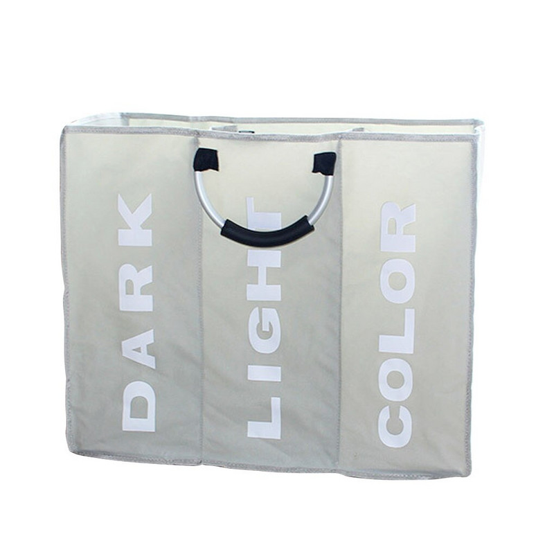 3 grotelių sulankstomi vandeniui atsparūs skalbinių krepšeliai su rankenomis Buitinė trukdo skalbimui Nešvarių drabužių laikymo krepšelio tvarkyklė