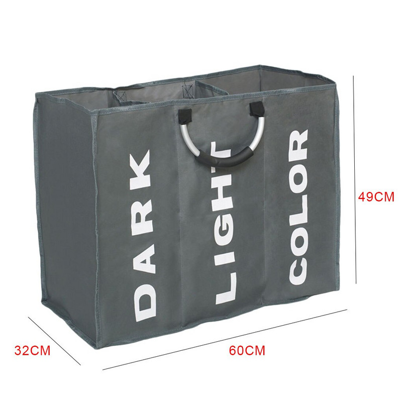 3 grotelių sulankstomi vandeniui atsparūs skalbinių krepšeliai su rankenomis Buitinė trukdo skalbimui Nešvarių drabužių laikymo krepšelio tvarkyklė