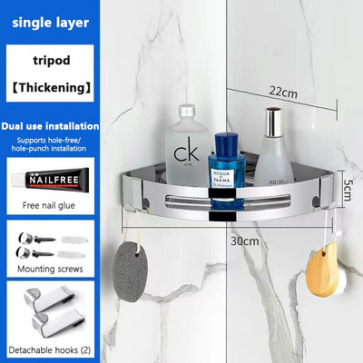 Zuhanyzós tárolóállvány Falra szerelhető polcszerszámok Fürdőszoba-rendezők Tartozékok Sarokpolctartó fúró-WC tartóval